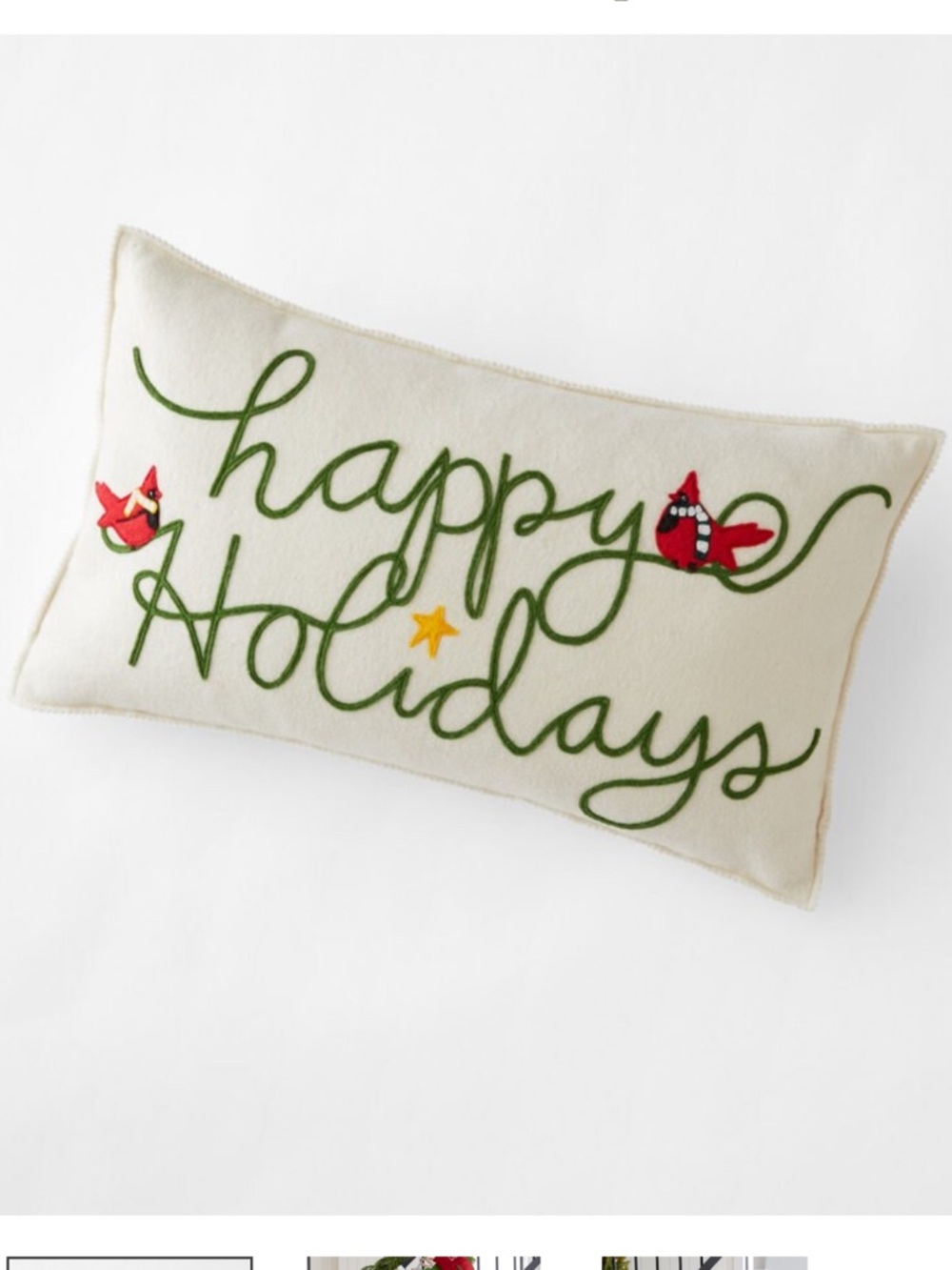 Hable Happy Holidays Pillow Cover, 14”x24”